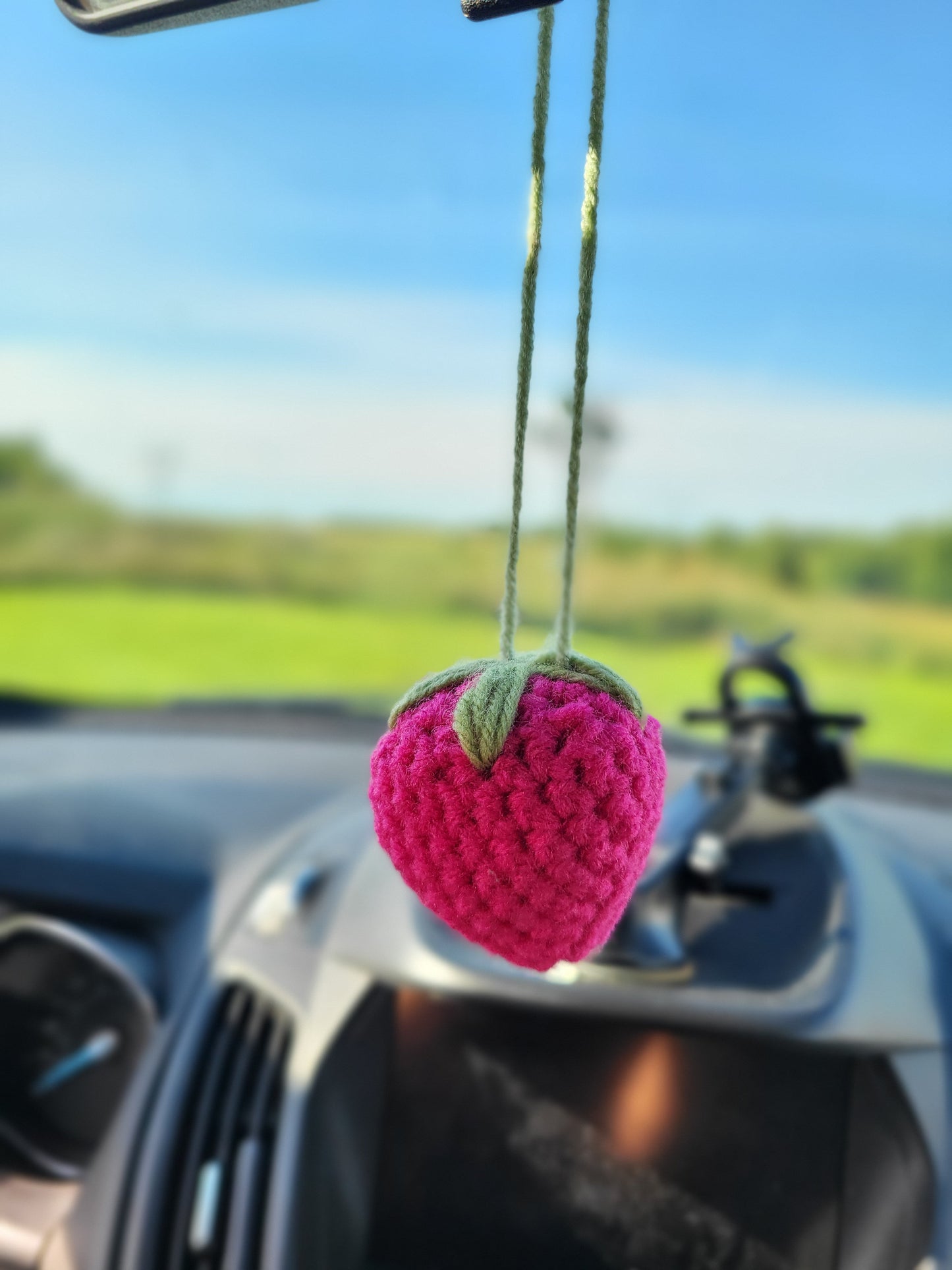 Strawberry rearview mirror hanger