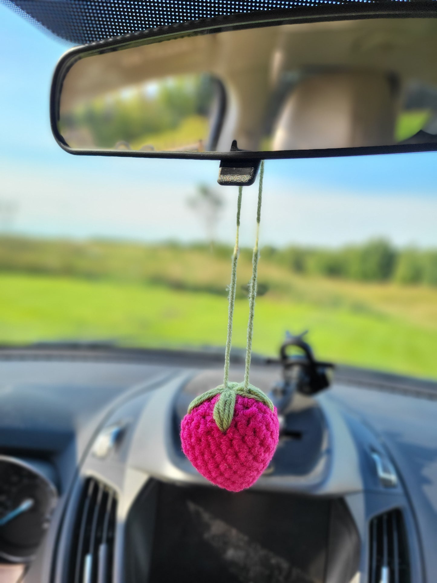 Strawberry rearview mirror hanger